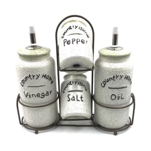 CONJUNTO GALHETEIRO DE PORCELANA 5PCS