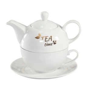 BULE COM XÍCARA E PIRES DE PORCELANA