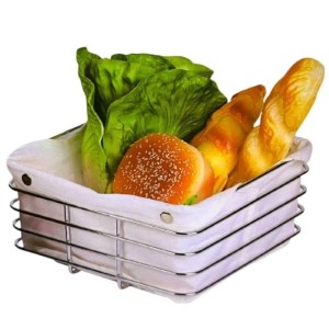 CESTO PARA PÃES ARAMADO DE INOX