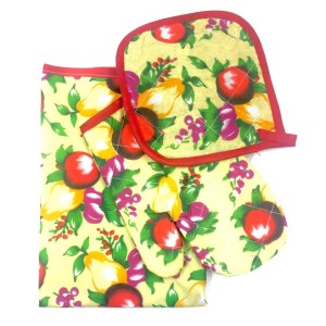 KIT LUVA E AVENTAL ALGODÃO